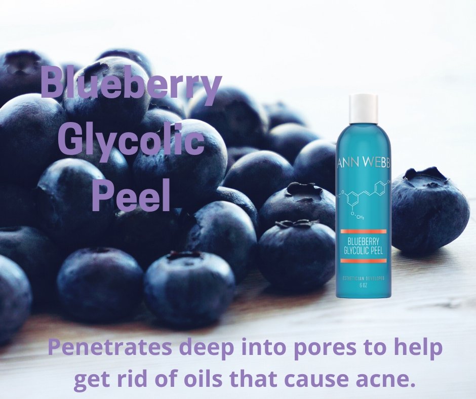 ANN WEBB Skin Care for Face Blueberry Gylcolic Peel is a Stronger peel with fruit and physical exfoliators Made in America