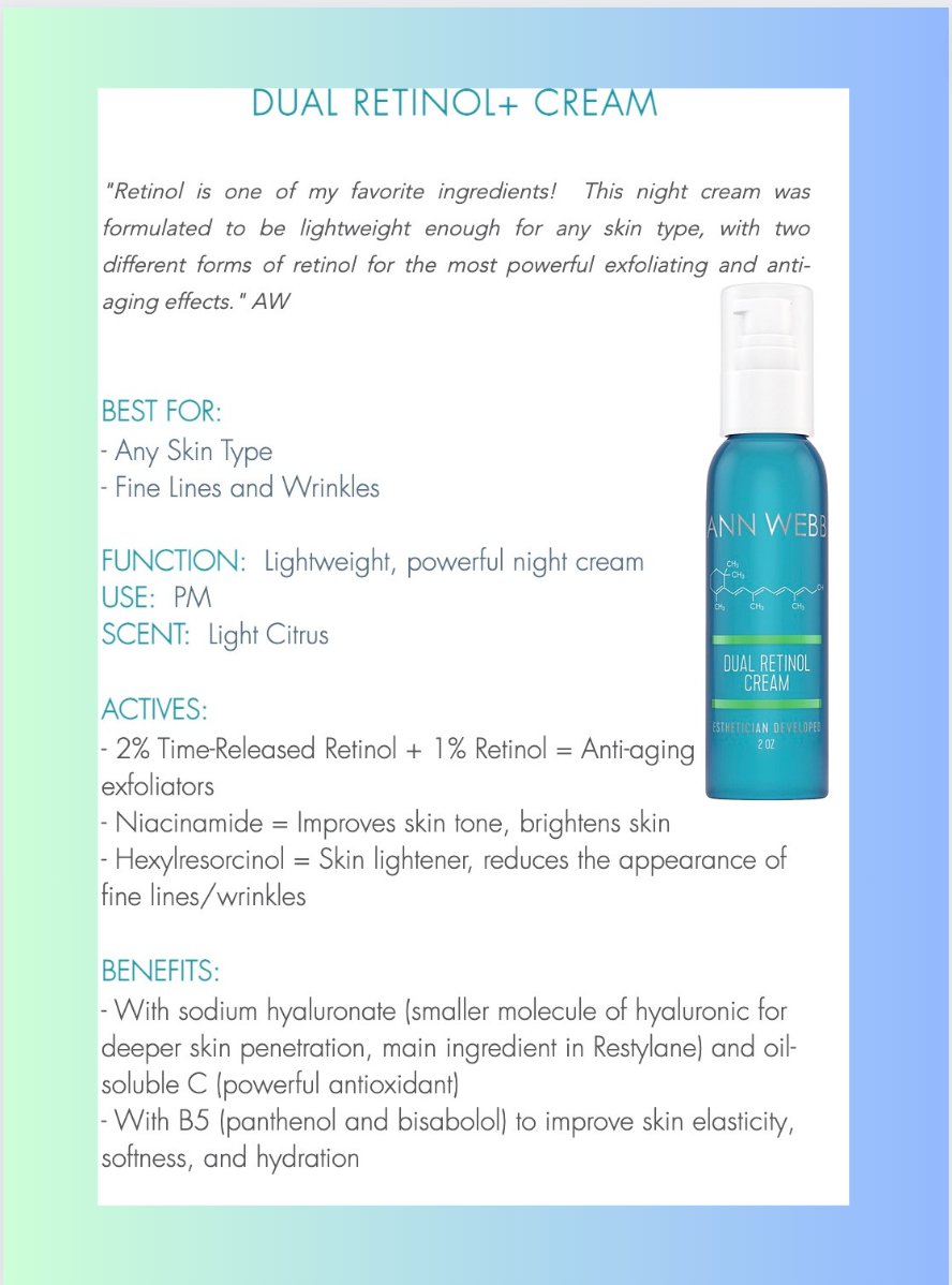ANN WEBB Skin Care Dual Retinol Cream - Ann Webb Skin Care - Webb Skin