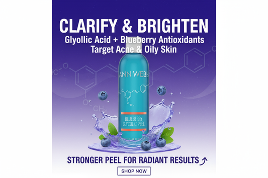 Ann Webb Blueberry Glycolic Mask - strong exfoliating peel with blueberry and glycolic acid for acne-prone skin