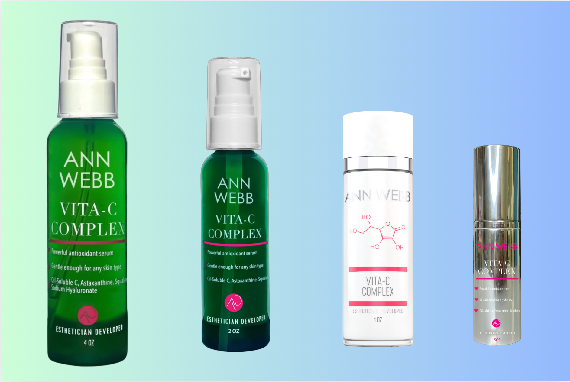 Ann Webb Vitamin C Serum all sizes - 0.5oz, 1oz, 2oz options