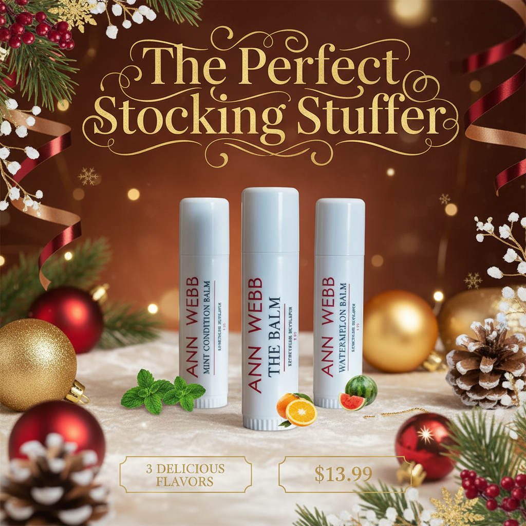 The Perfect Stocking Stuffer - ANN WEBB THE BALM Christmas Ad