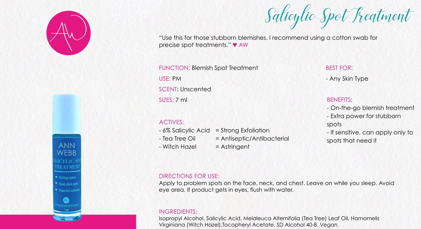 ANN WEBB Salicylic Spot Treatment Spot Treat Skin Blemishes on the Go