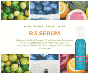 💧ANN WEBB Skin Care for Face B5 Serum - Webb Skin w/ Hyaluronic Acid visibly softens fine lines, moisturizes & plumps skin.