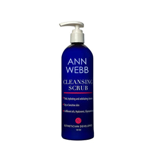 ANN WEBB Facial Cleansing Scrub - Super hydrating cleanser with a gentle exfoliator that won't damage your skin. Made in America 