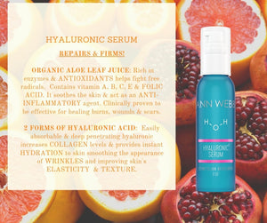 💧ANN WEBB Hyaluronic Serum tightens, brightens, intensely hydrates & nourishes skin.  Made in America