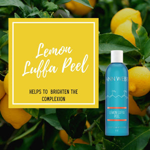 ANN WEBB Lemon Luffa Peel Gentle, brightening peel with fruit enzyme and physical exfoliators.  Made in America