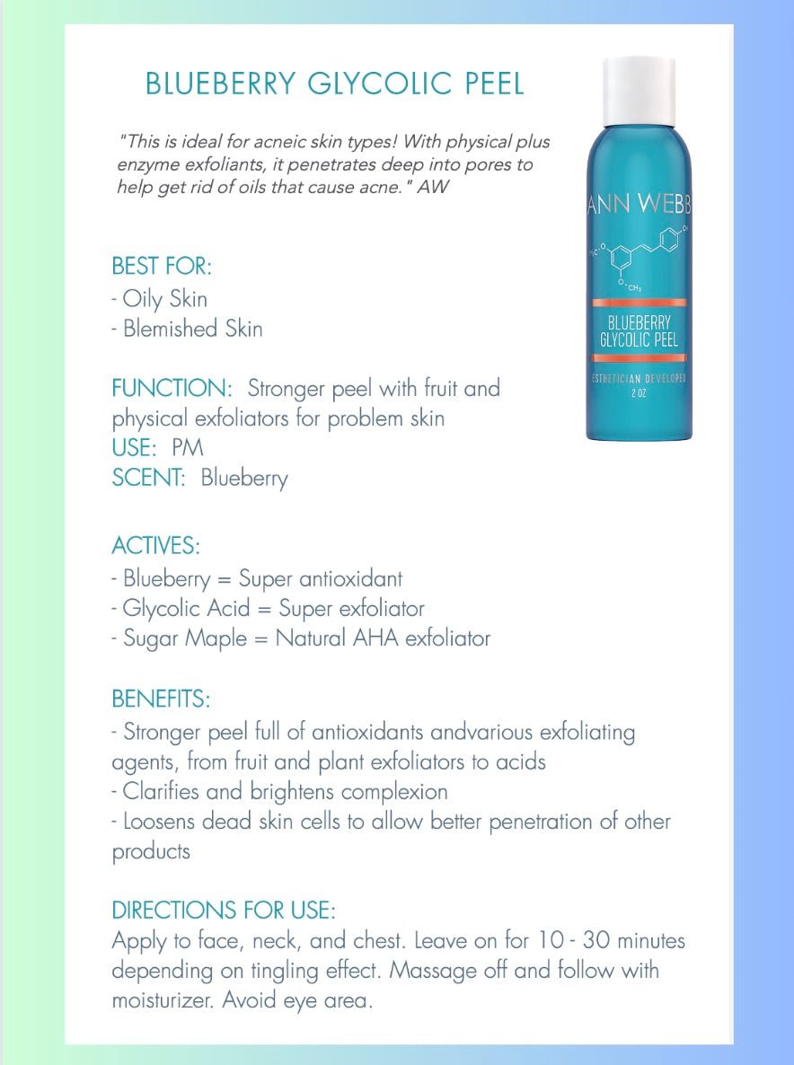 🫐ANN WEBB Skin Care Blueberry Glycolic Mask/Peel - Ann Webb Skin Care - Webb Skin
