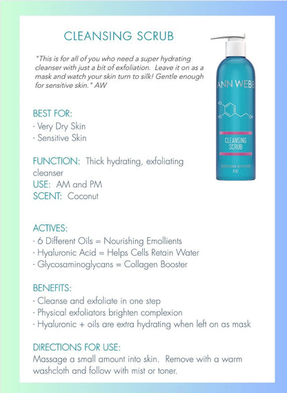 ANN WEBB Skin Care Cleansing Scrub - Ann Webb Skin Care - Webb Skin