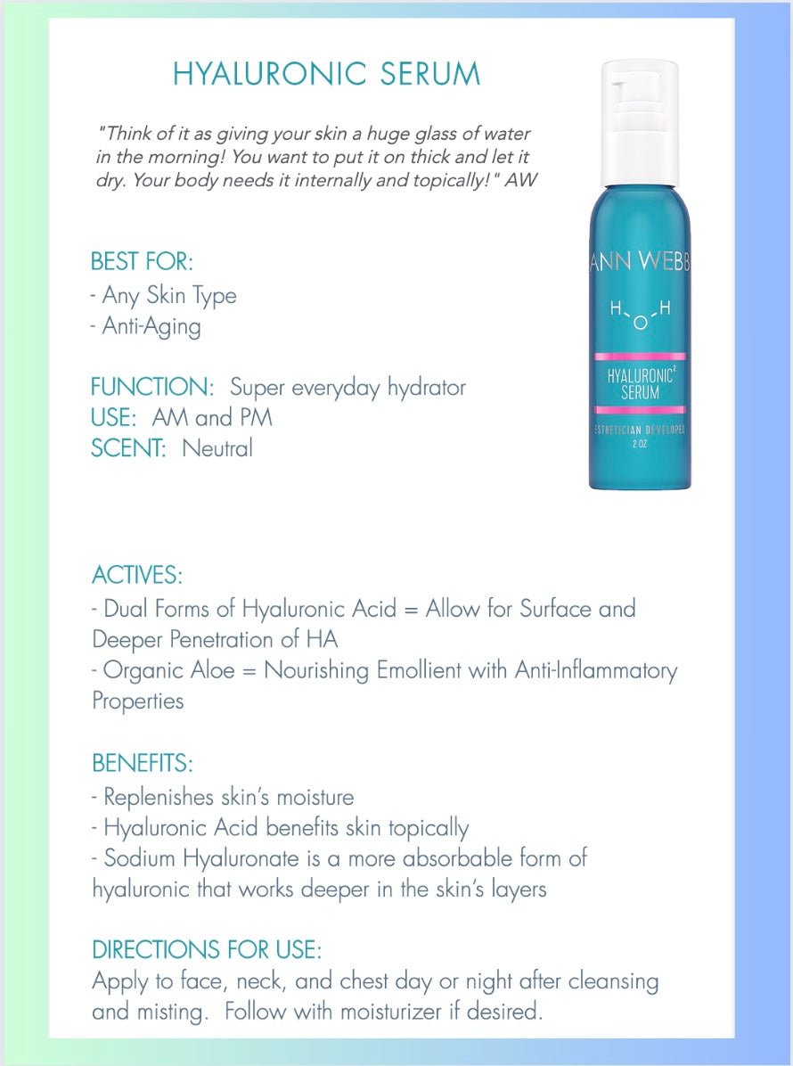💧ANN WEBB Skin Care Hyaluronic Serum - Ann Webb Skin Care - Webb Skin
