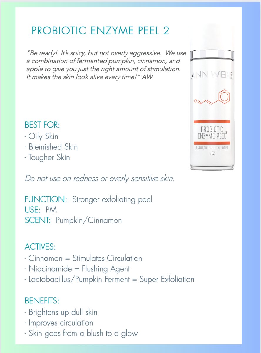 🎃🍎ANN WEBB Skin Care Probiotic Enzyme Mask/Peel - Ann Webb Skin Care - Webb Skin
