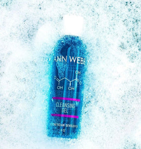 ANN WEBB Skin Products Cleansing Gel Non-greasy Foaming, Exfoliating Cleanser.  Helps Oily/Blemished skin Made in America